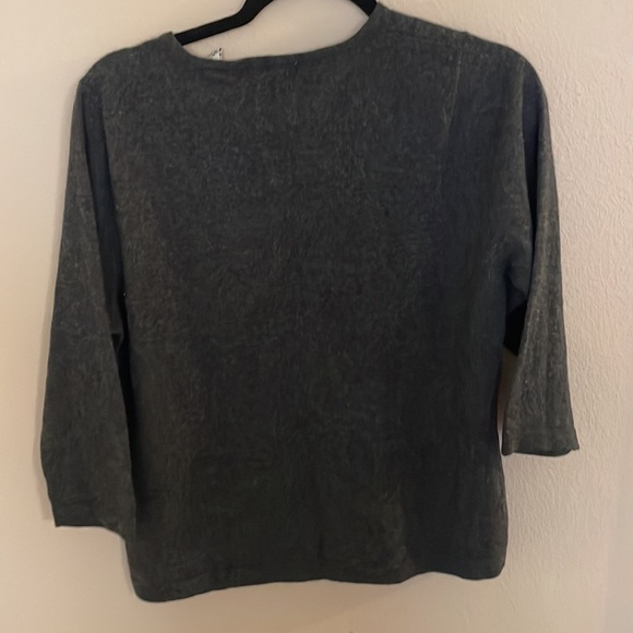 Dark gray two-ply 100% cashmere sweater - Picture 3 of 3